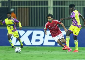صلاح محسن والشحات يضيفا الهدف الثانى والثالث للاهلي في شباك ميدياما الغاني