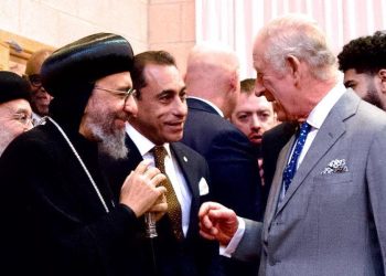 مؤسس شركة المصريين بالخارج في بريطانيا يستقبل الملك تشارليز الثالث بكنيسة القديس جورج ستيفنيج