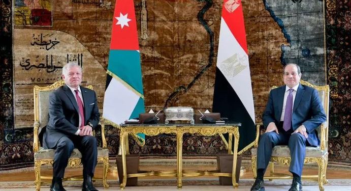 الرئيس السيسي ونظيرة الأردني يؤكدان رفضهما لـ محاولات تصفية القضية الفلسطينية
