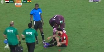 تفاصيل إصابة محمد صلاح في مباراة غانا بـ أمم إفريقيا