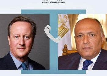 لبحث الاوضاع فى غزة..وزير الخارجية يعقد اتصالا مع نظيره البريطاني