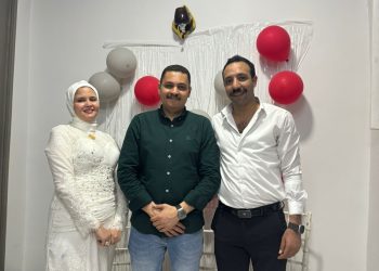 المهندس محمد همام يحتفل بعقد قران شقيقته أسماء على الرائد شهاب العمدة