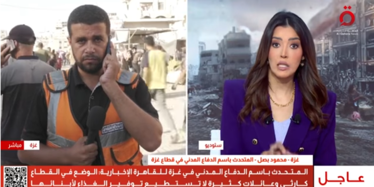 المتحدث باسم الدفاع المدني في غزة يضرب عن الطعام: “لن آكل حتى يأكل أطفال شعبي”