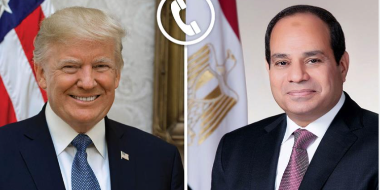 الرئيس السيسي يجري اتصالًا هاتفيًا مع الرئيس الامريكي ترامب